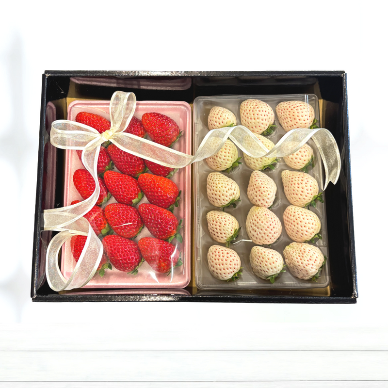 紅×白】幸せを届ける プレミアムいちごセット 2箱｜紅白ギフト・内祝