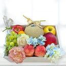 静岡県産マスクメロンと季節の果物が奏でる 旬果のアソート  - A - (リース付き)