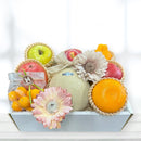 静岡県産マスクメロンと季節の果物が奏でる 旬果のアソート - H - (リース付き)